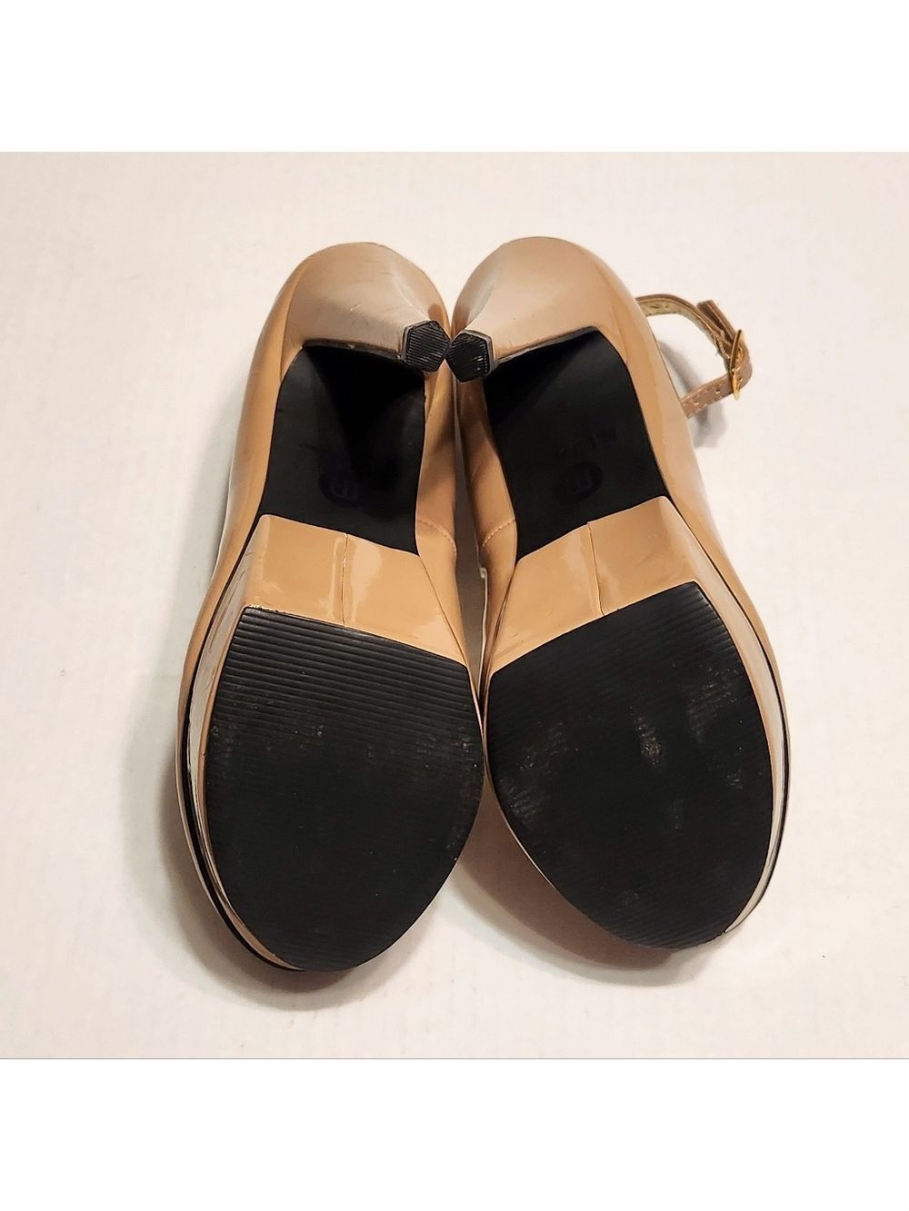 Michael Antonio Patent Leather Ankle Strap Platform Stiletto Heel Pump Beige 8 - Picture 8 of 12